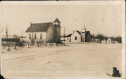 Swedish & Norwegian Lutheran Churches near Perham Minn Postcard