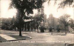 German Catholic Church and School Postcard