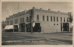 De Mars Drug Store Corner Fertile, MN Malverson Photo Postcard Postcard Postcard