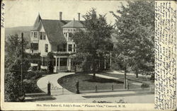 Mrs. Mary Baker G. Eddy'S Home,"Pleasant View" Postcard