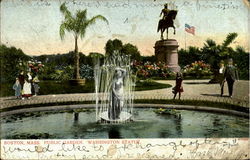 Public Garden. Washington Statue Boston, MA Postcard Postcard