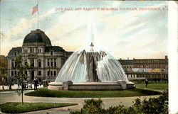 City Hall And Bajnotti Memorial Fountain Postcard