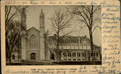 Gore Hall - Harvard University Library Cambridge, MA Postcard Postcard