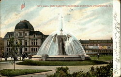 City Hall Bajnotti Memorial Fountain Postcard