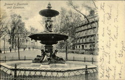 Brewer'S Fountain And Common Postcard