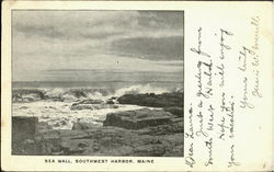 Sea Wall Southwest Harbor, ME Postcard Postcard