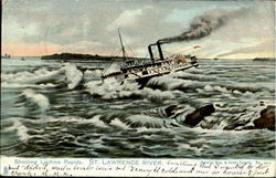 Shooting Lachine Rapids St. Lawrence River, VT Postcard Postcard