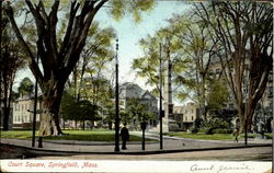 Court Square Springfield, MA Postcard Postcard