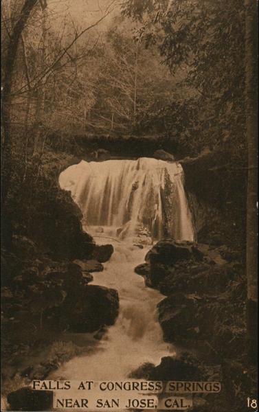 Falls at Congress Springs San Jose, CA Postcard