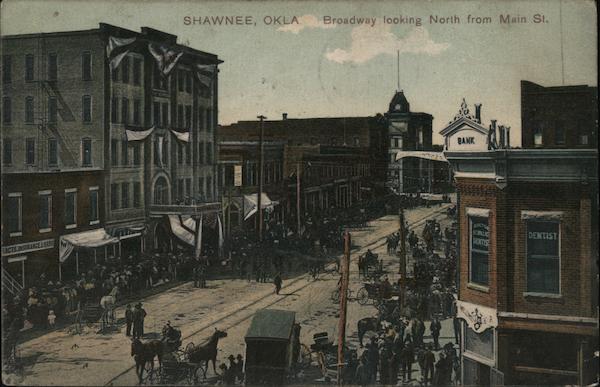 Broadway Looking North From Main St Shawnee OK Postcard   Card00284 Fr 