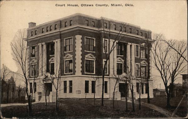 Court House Ottawa County Miami OK Postcard