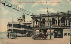 Belle Isle Steamer, Woodward Ave. Landing Detroit, MI Postcard Postcard Postcard