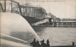 Bell Isle Bridge Fire Detroit, MI Postcard Postcard Postcard