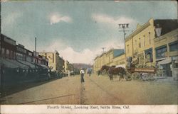 Fourth Street, Looking East Santa Rosa, CA Postcard Postcard Postcard