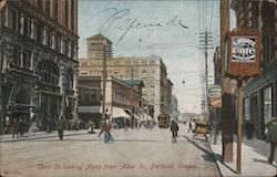 Third St. Looking North from Alber ST. Postcard