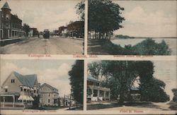 Street, Lake and House View Trenton, MI Postcard Postcard Postcard