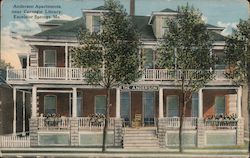 Anderson Apartments near Carnegie Library Postcard