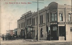 Corner Front and 6th St. Hawley, MN Postcard Postcard Postcard