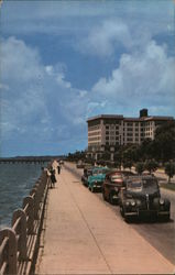 Murray Boulevard or Low Battery with Fort Sumter Hotel in Background Charleston, SC Postcard Postcard Postcard