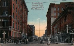 Seventh Street Looking South from Locust St. Postcard