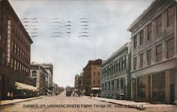 PIERCE ST, LOOKING NORTH FROM THIRD ST. SIOUX CITY, IA Postcard Postcard Postcard