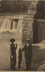 Two Men Holding a Fish They Caught near El Dorado Springs Missouri Postcard Postcard Postcard