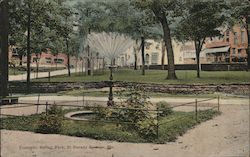 Fountain; Spring Park Postcard