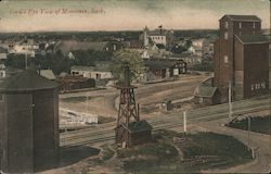 Bird's Eye View of Moosomin Saskatchewan Canada Postcard Postcard Postcard