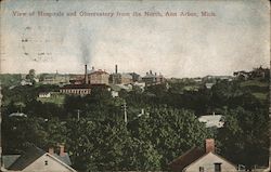 View of Hospitals and Observatory from the North Ann Arbor, MI Postcard Postcard Postcard