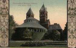 University Of Michigan Library Postcard