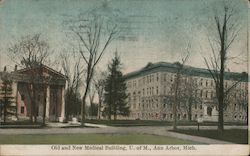 Old And New Medical Building, U. Of M. Postcard