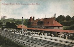 Michigan Central R.R. Depot Ann Arbor, MI Postcard Postcard Postcard