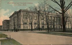 High School and Carnegie Library Ann Arbor, MI Postcard Postcard Postcard