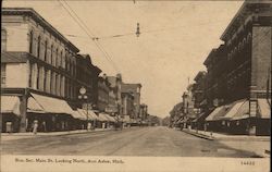 Business Section Main Street Looking North Postcard