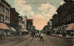 Main Street, looking North Ann Arbor, MI Postcard Postcard Postcard