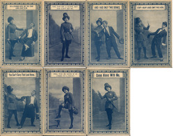 Set of 7: Policewoman and Drunk Man Postcard