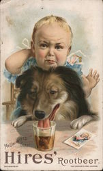 Hires Dog Drinking Baby's Rootbeer - "An uninvited guest" Trade Cards Trade Card Trade Card Trade Card