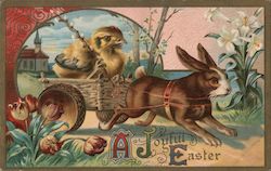 A Joyful Easter With Bunnies Postcard Postcard Postcard