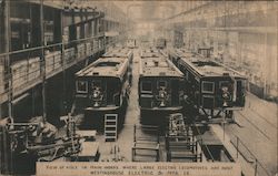 View of Aisle in Main Works Where Large Electric Locomotives are Built - Westinghouse Electric & MFG. CO. Postcard