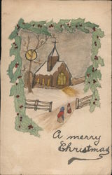 Hand Drawn Postcard: A Merry Christmas Postcard Postcard Postcard