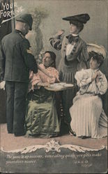 Policeman with Fortune Tellers Postcard