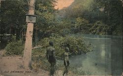 Old Swimming Hole Black Americana Postcard Postcard Postcard