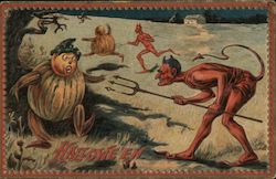 Devils, Hallowe'En Series 160 Postcard