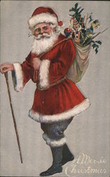 A Merrie Christmas Santa Claus Postcard Postcard Postcard