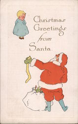 Christmas Greetings from Santa Santa Claus Postcard Postcard Postcard