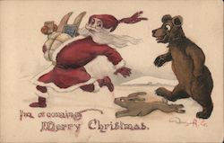 I'm a coming - Merry Christmas Santa Claus Postcard Postcard Postcard