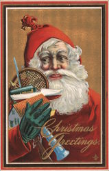 Christmas Greetings Santa Claus Postcard Postcard Postcard