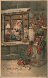 With Christmas Greetings Santa Claus Postcard Postcard Postcard