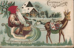 Christmas Greetings Santa Claus Postcard Postcard Postcard