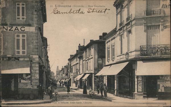 Libourne Rue Gambetta France Postcard